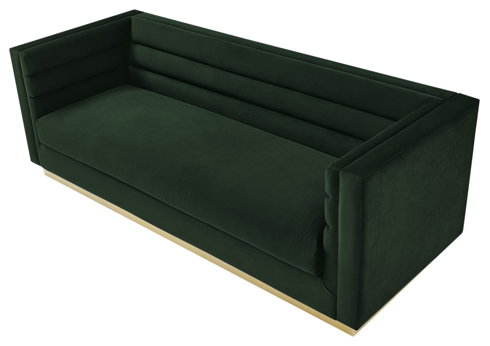 Inspired Home Mathis Sofa  Upholstered   Velvet   Contemporary   Sofas   by Inspired Home  Houzz