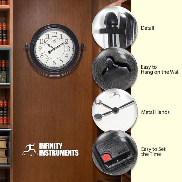 Finial Wall Clock Black Infinity Instruments