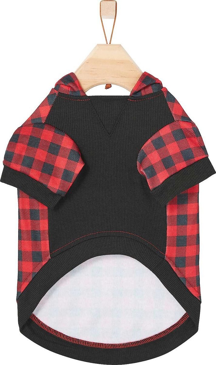 Frisco Plaid Santa Paws Dog and Cat Hoodie