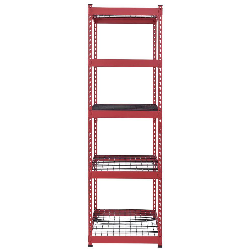 Husky 5-Tier Heavy Duty Boltless Steel Garage Storage Shelving Unit in Red (48 in. W x 78 in. H x 24 in. D) N2R482478W5R