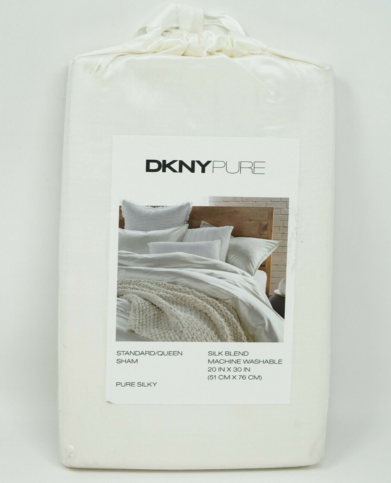 DKNY Pure Silk Blend Pillow Sham - STANDARD / QUEEN - Ivory