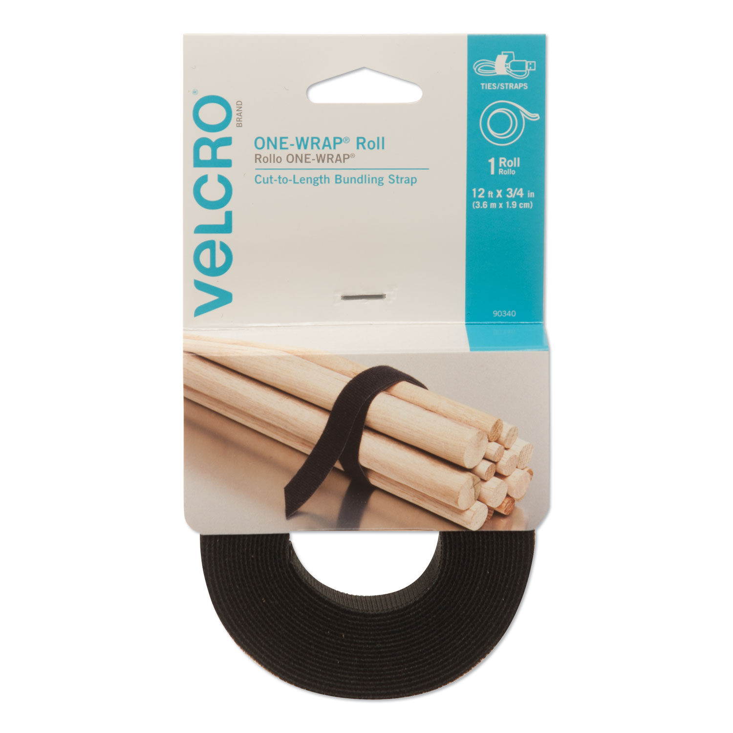 ONE-WRAP Pre-Cut Standard Ties by VELCROandreg; Brand VEK90340