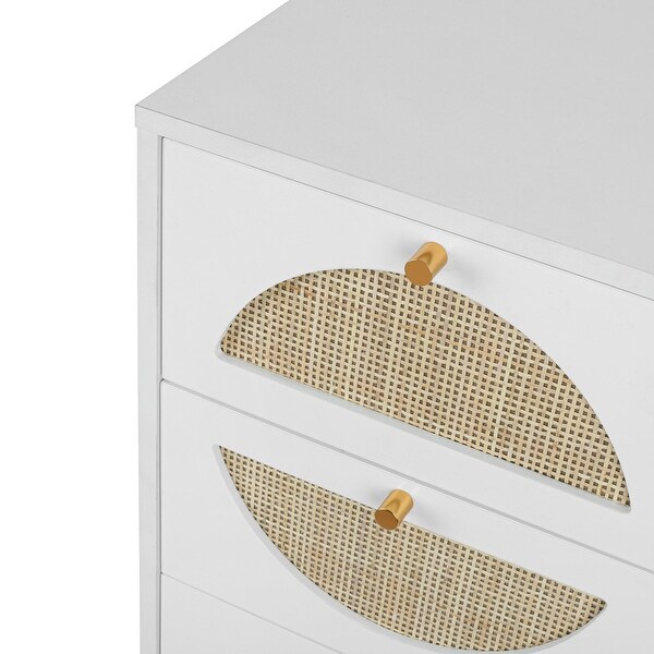 Natural Rattan Storage Cabinet Chest with 4 Drawers - - 36963580