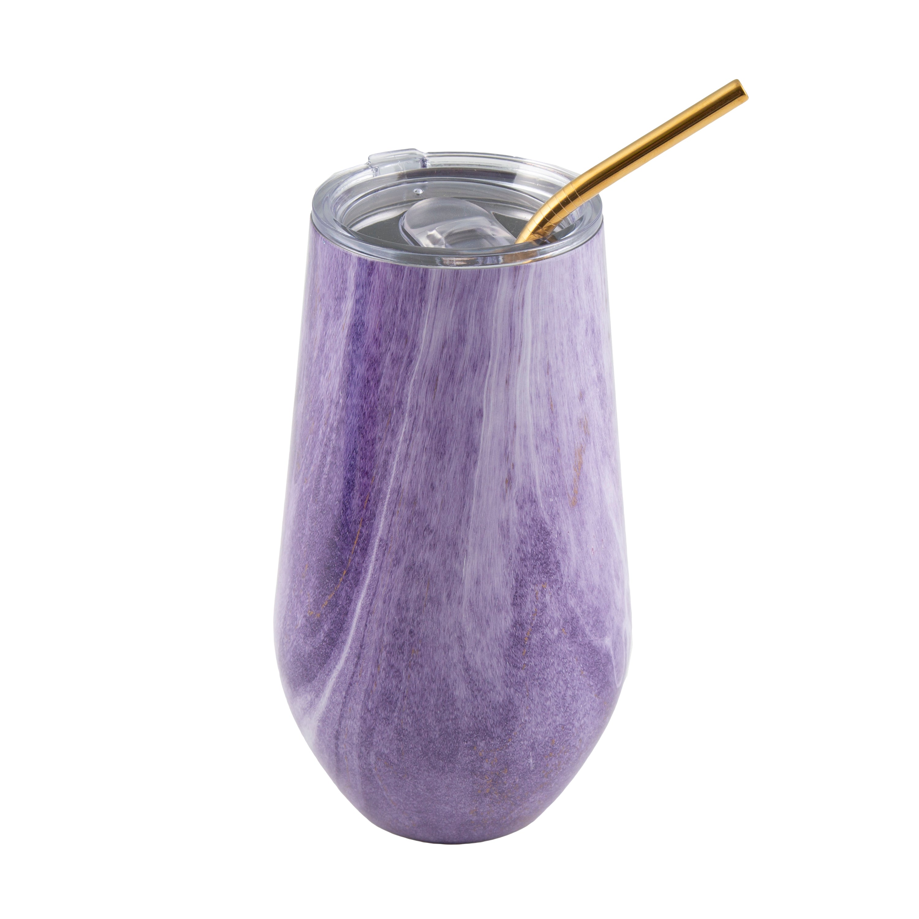 2 Pack of Amethyst Purple Geode Straw Tumblers