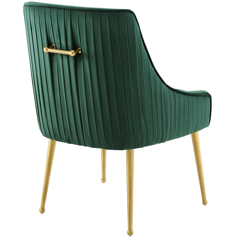 Pleated Back Upholstered Performance Velvet Dining Chair