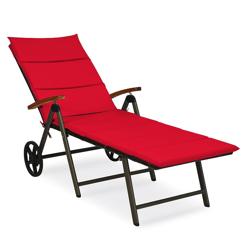 Outdoor Chaise Lounge Chair Rattan Lounger Recliner Chair