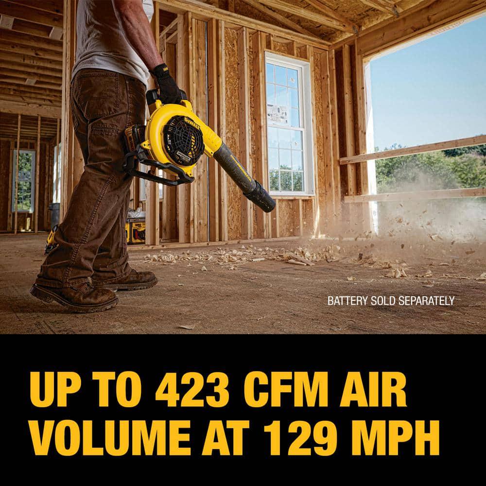 DEWALT 60V MAX 129 MPH 423 CFM Brushless Cordless Battery Powered Handheld Leaf Blower