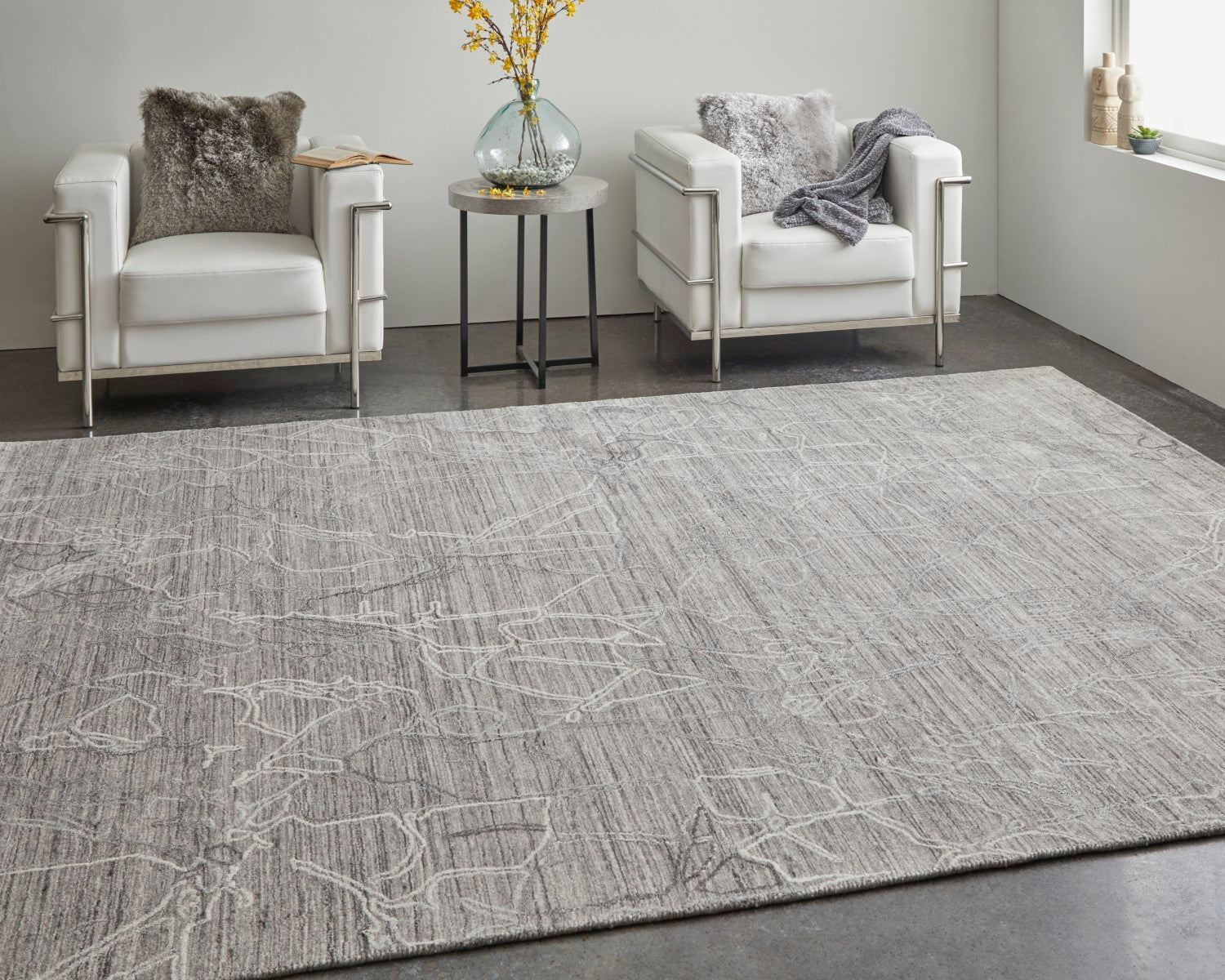 Archor Abstract Hand Tufted Gray / Ivory Rug