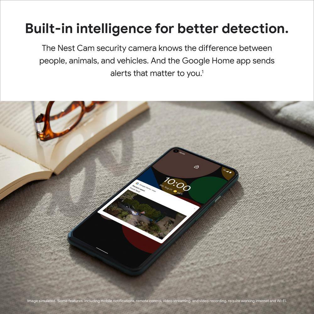 Google Nest Cam with Floodlight - Wired Outdoor Smart Home Security Camera GA02411-US