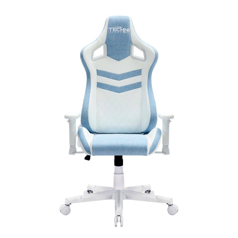 Techni Sport TS86 Blue Ergonomic Pastel Fabric Gaming Chair with Adjustable Arms RTA-TS86-BL