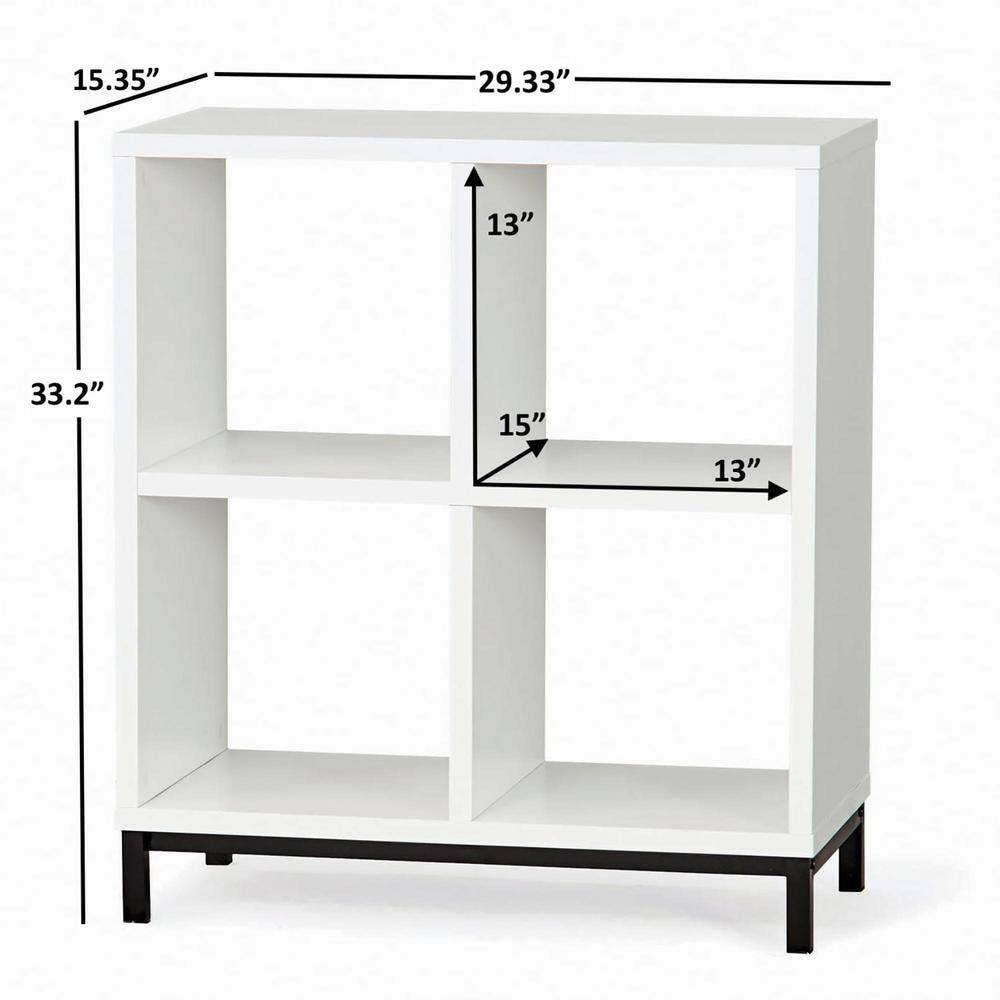 33 in. H x 29 in. W x 15 in. D White 4- Cube Organizer TG10062