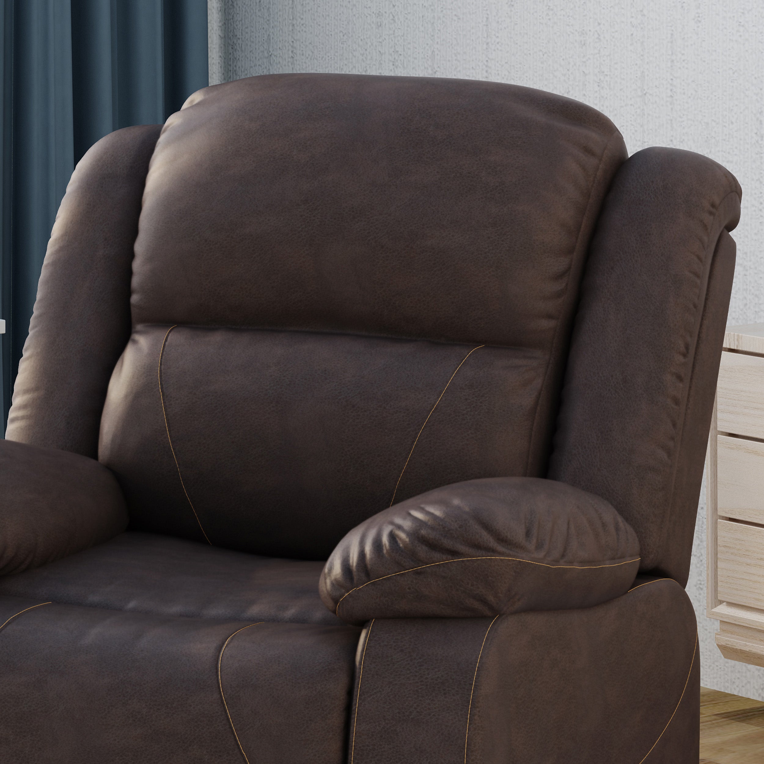 Flora Classic Tufted Leather Swivel Recliner, Dark Brown