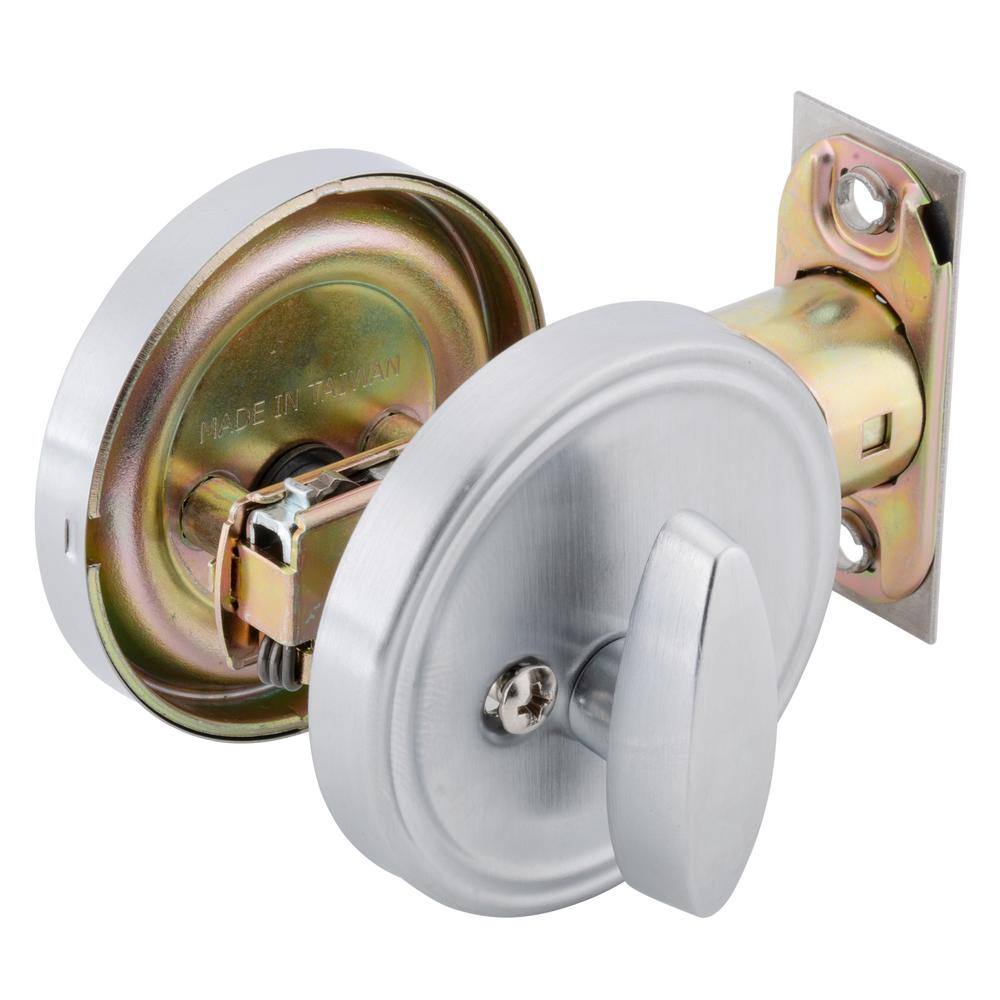 Universal Hardware Universal Hardware Occupancy Indicator Deadbolt non-handed adjustable backset Satin Chrome Finish UH40131