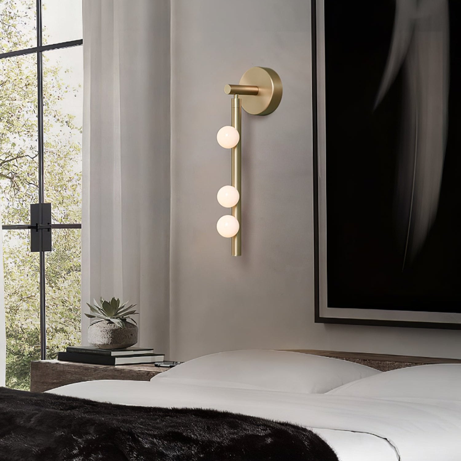 Brass Glass Tube Wall Lamp