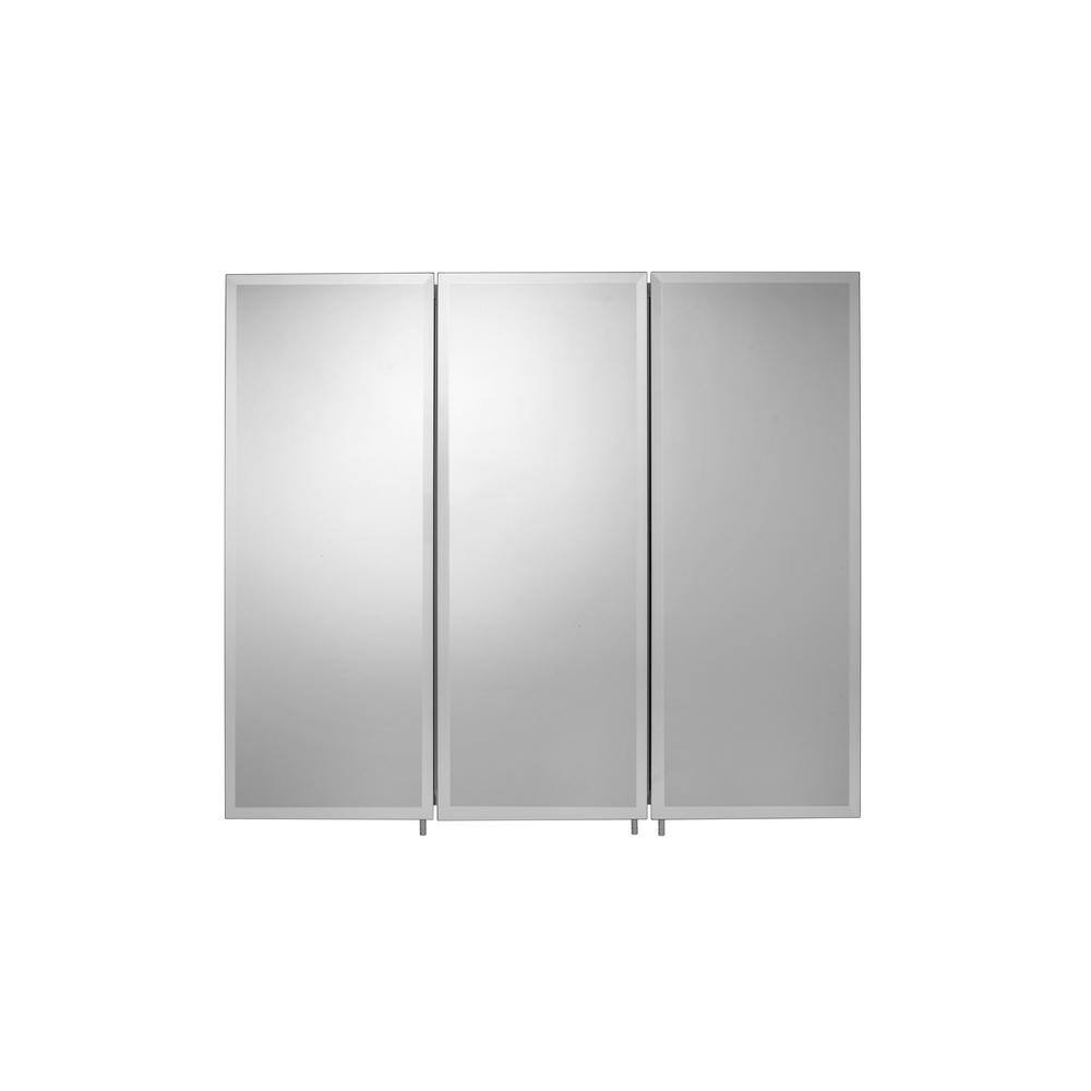 Croydex 30 in. W x 26 in. H Frameless Aluminum Recessed or Surface-Mount Bathroom Medicine Cabinet with Easy Hang System WC101869YW