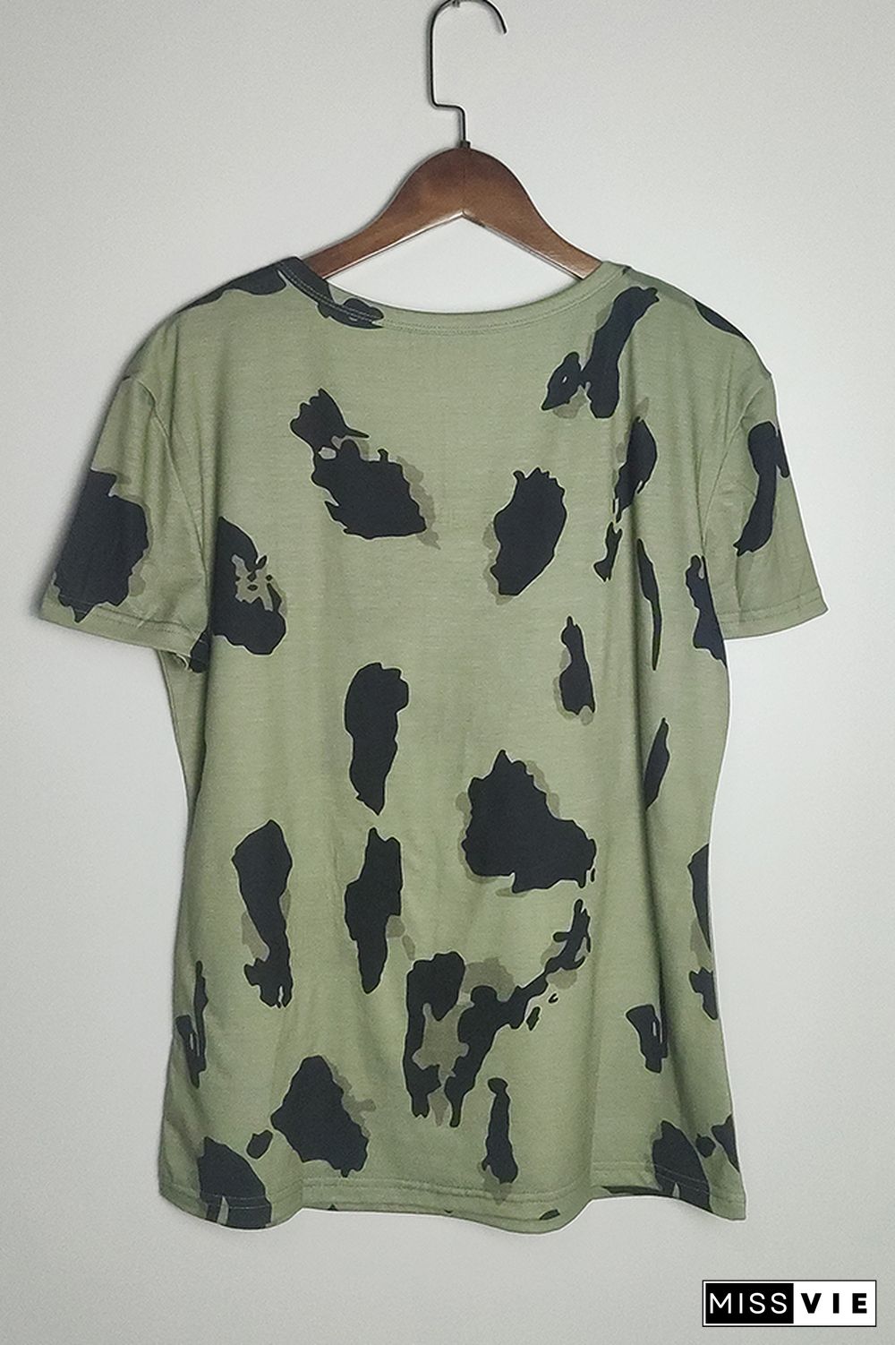 Giraffe Leopard Printed Casual Loose Short Sleeve T-shirt