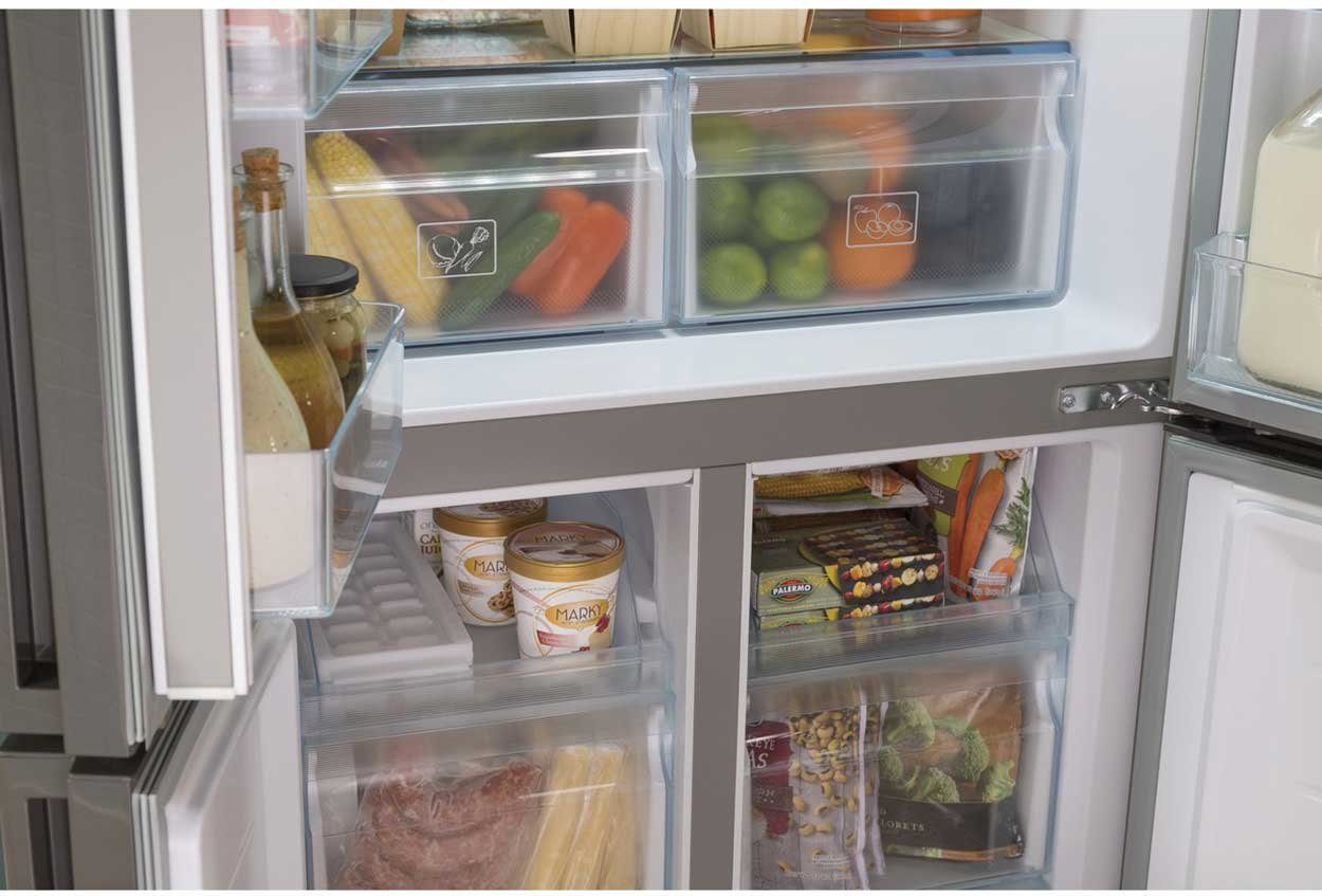 Haier 16.4 Cu. Ft. Fingerprint Resistant Stainless Steel Quad Door Refrigerator