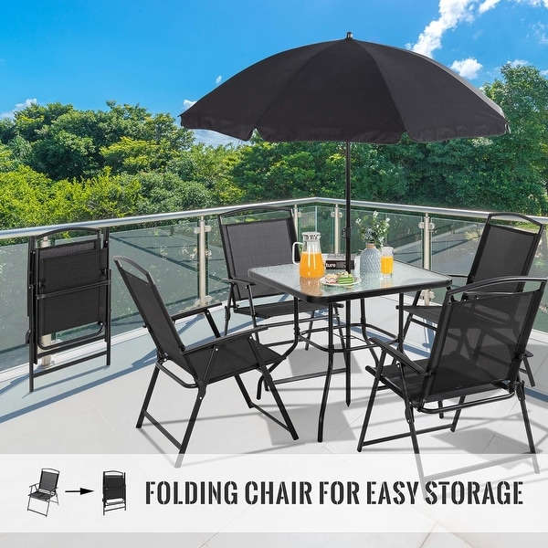 6 Piece Folding Patio Dining Set