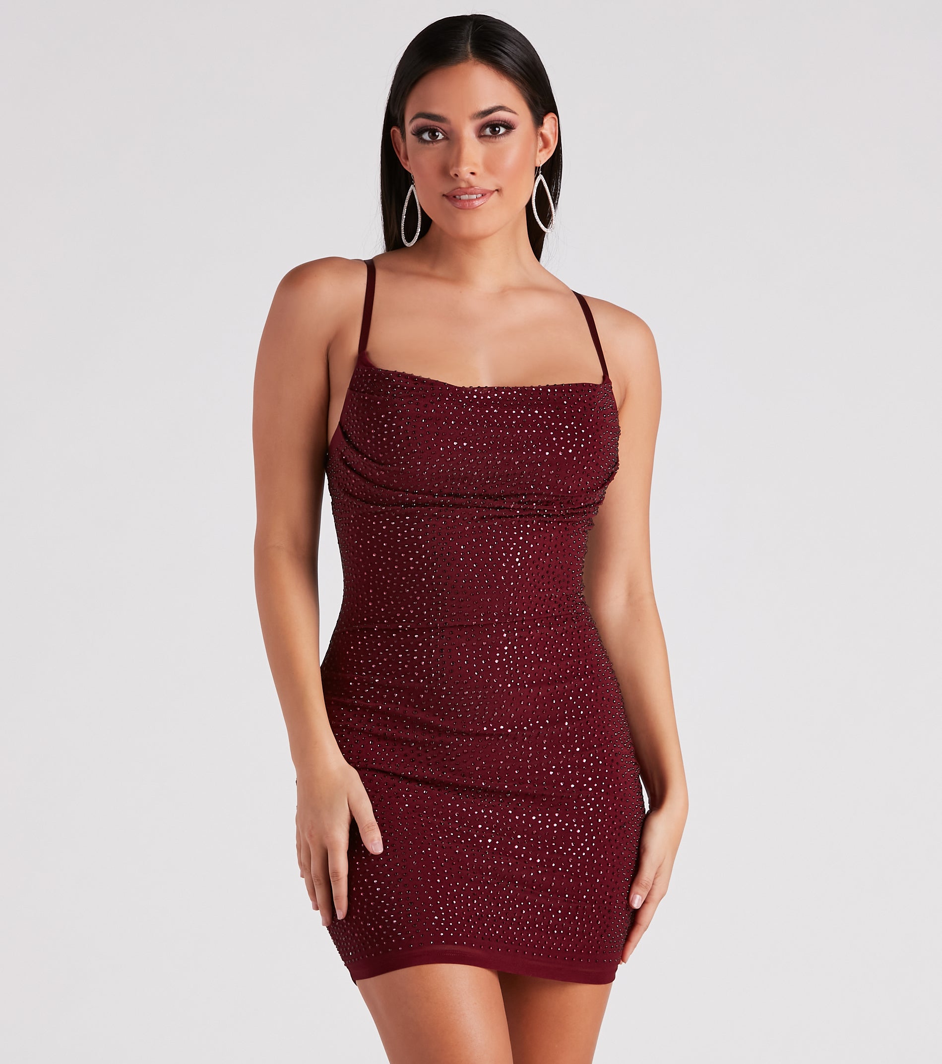 Kadence Formal Heatstone Cowl Neck Bodycon