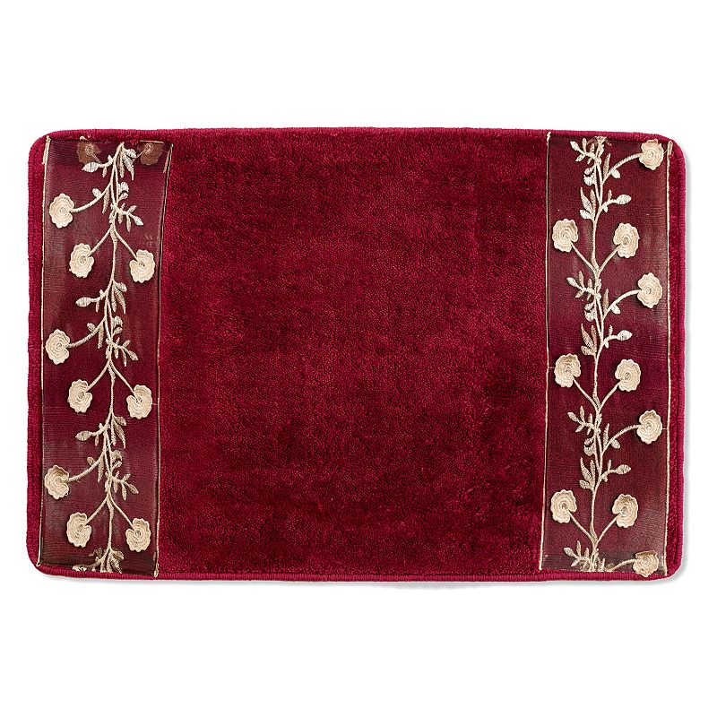 Popular Bath Ombre Rose Burgundy Bath Rug