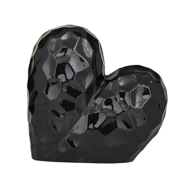 11 x27 x27 X 12 x27 x27 Porcelain Heart Sculpture Black Olivia amp May