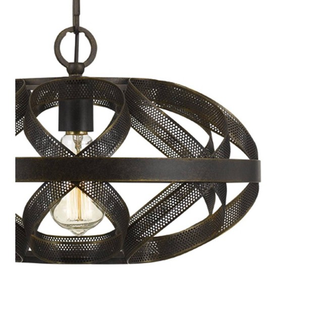 Metal Alma Mesh Pendant Chandelier Dark Bronze Cal Lighting