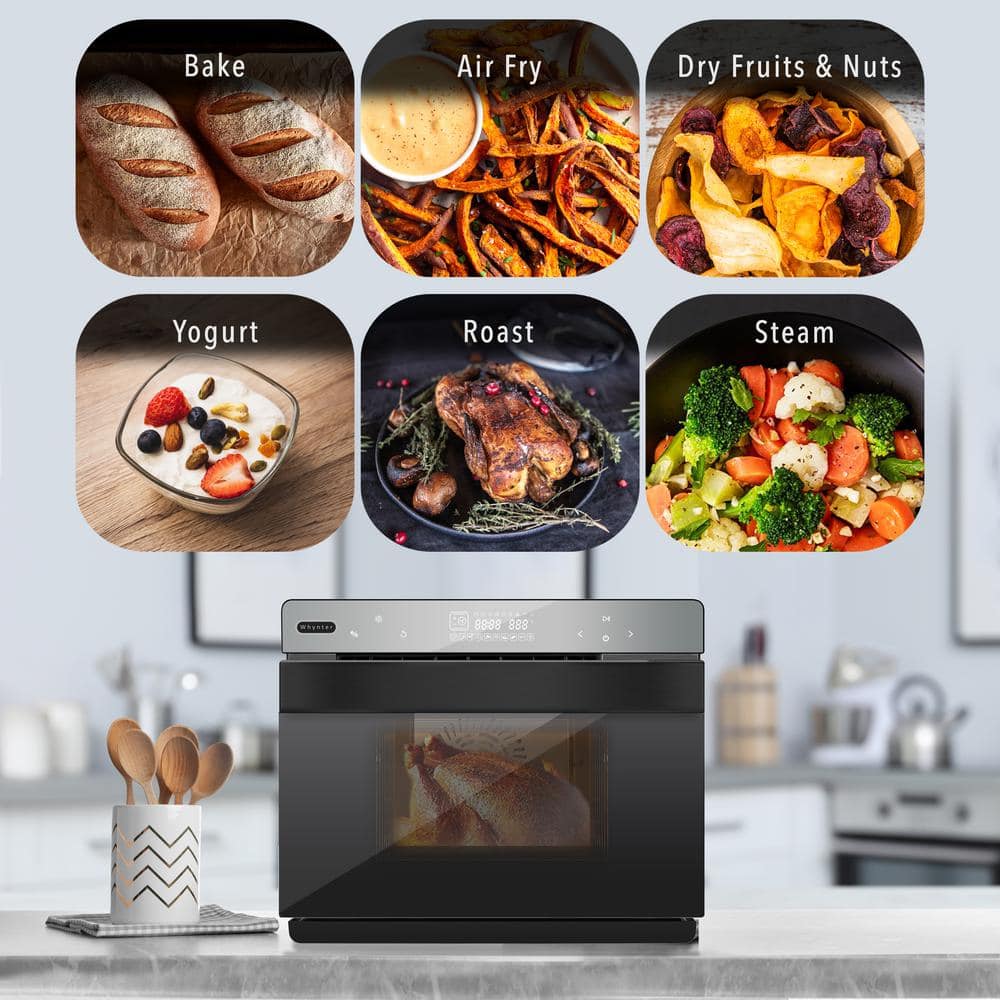 Whynter 40 Qt. Capacity Multi-Function Intelligent Convection Black Steam Oven Air Fryer, Yogurt Maker, Dehydrator, DIY Mode TSO-488GB