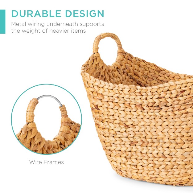 Best Choice Products Portable Large Hand Woven Wicker Braided Storage Laundry Basket Organizer W Handles