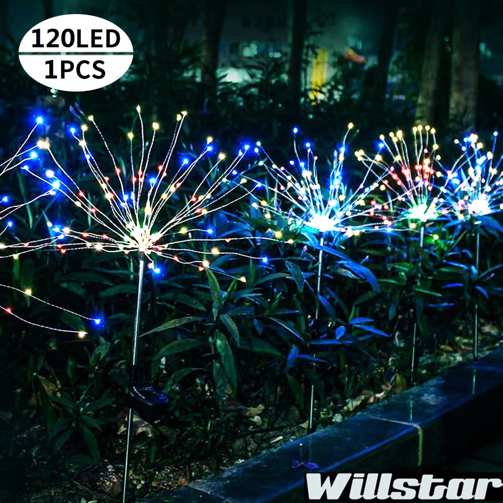 Willstar 120 LED Waterproof Solar Outdoor Grass Globe Light Dandelion Lamp For Garden Lawn Landscape Lamp Holiday Light(1Pc)