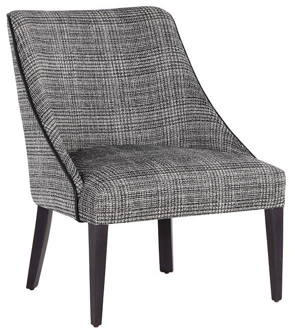 Berker Lounge Chair   Grey Oak   Naya Check Black   Transitional   Armchairs And Accent Chairs   by Rustic Home Furniture Deco  Houzz