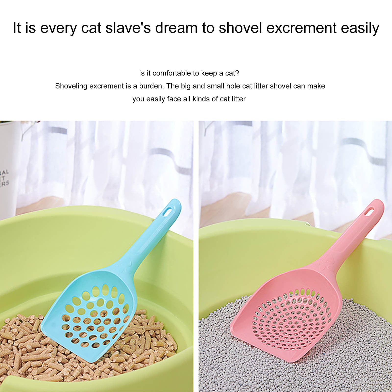 WANYNG Cat Litter Scoop With Deep Scoop Non Stick Scoop Designed For Cat Master Super Strong Handle