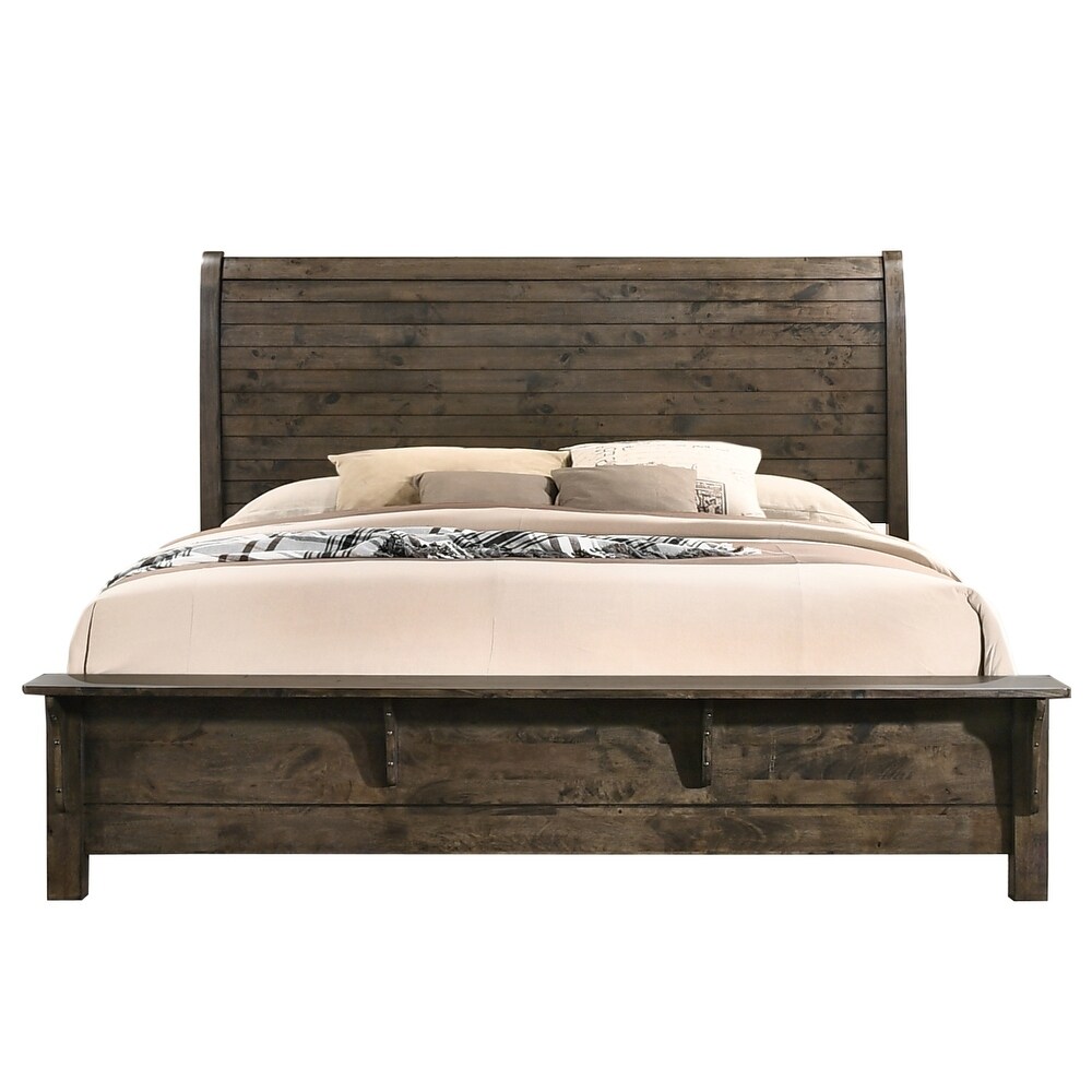 Carbon Loft Guinevere Classic Grey Brown Sleigh Bed