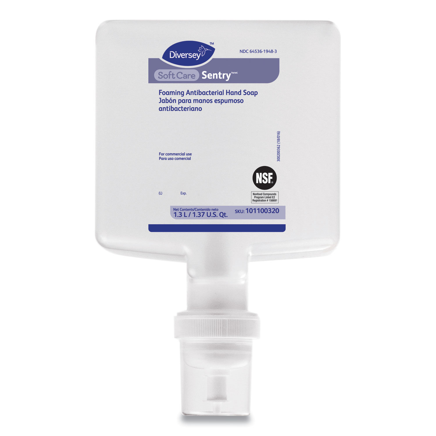 Soft Care Sentry Foaming Antibacterial Hand Soap by Diverseyandtrade; DVO101100320