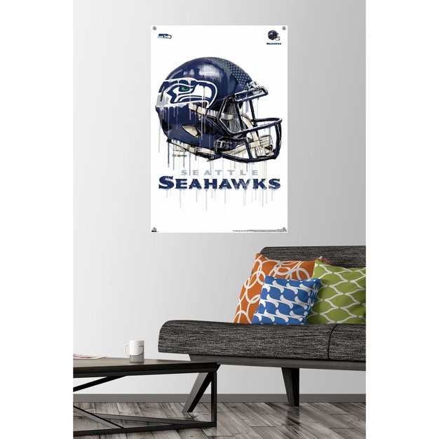 Trends International Nfl Seattle Seahawks Drip Helmet 20 Unframed Wall Poster Prints