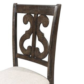 Stanford Wooden Swirl Smokey Walnut Back Side Chair Set DST150SC