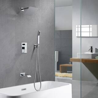 SUMERAIN Contemporary Single Handle 1-Spray Tub and Shower Faucet 5.5 GPM in Chrome (Valve Included) S3233CW-B-HD