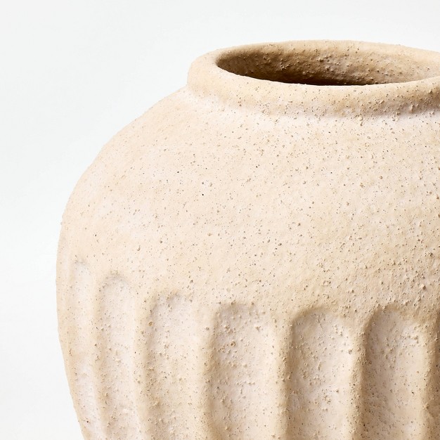 Short Carved Ceramic Vase Designed With Shopsmaniay