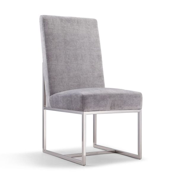 Element Velvet Dining Chair in Grey