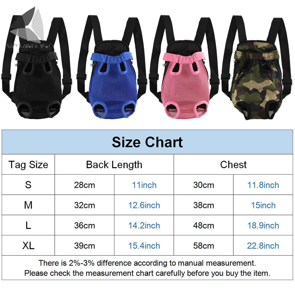 Sixtyshades Pet Carrier Backpack Front Pack Dog Cat Carrier Travel Bag Legs Out Easy-Fit for Small Medium Pets Outdoor Traveling