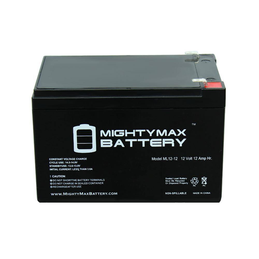 MIGHTY MAX BATTERY 12V 12Ah F2 Scooter Battery Replaces Kung Long WP12-12 - 3 Pack MAX3435449