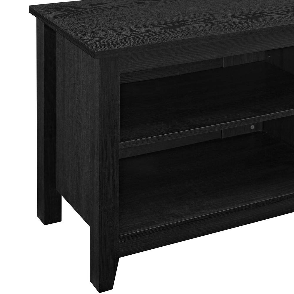 Walker Edison Furniture Company Columbus 58 in. Black MDF TV Stand 60 in. with Adjustable Shelves HD58CSPBL