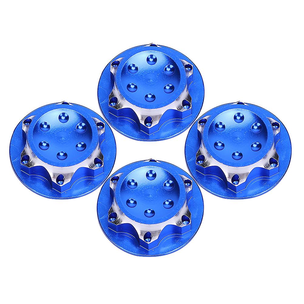 4pcs  21mm/0.8in Dustproof Rim Nut Aluminum Alloy Accessory Fit For Agama 1/8 Rc Cardark Blue