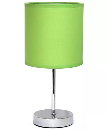 All The Rages Simple Designs Chrome Mini Basic Table Lamp with Fabric Shade