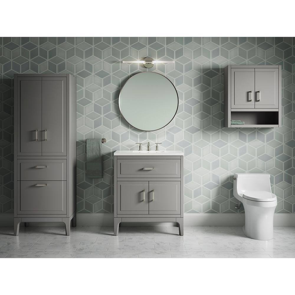 KOHLER Seer 30.125 in. W x 18.0625 in. D x 35.8125 in. H Bathroom Vanity in Mohair Grey with Quartz Top K-33552-ASB-1WT