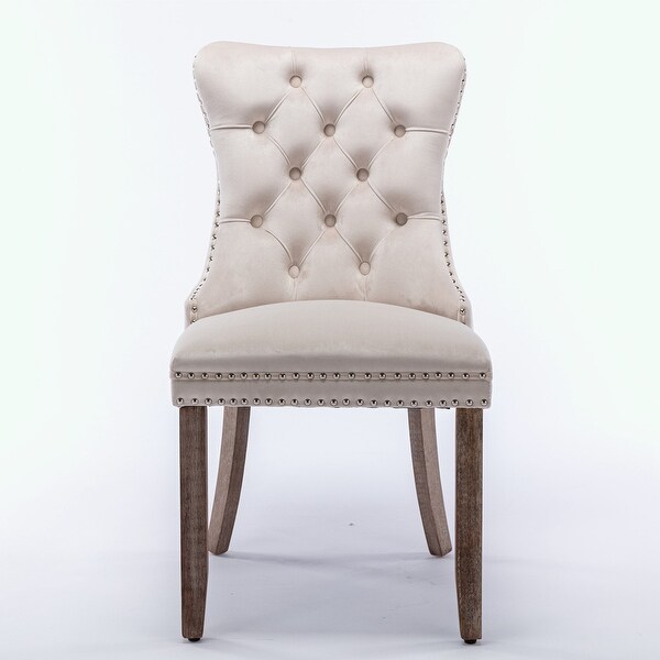 2Pcs High-end Tufted Velvet Dining Chair