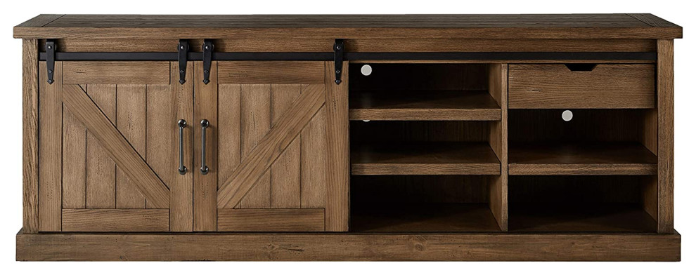 Avondale 80 quotTV Console Barn Door   Industrial   Entertainment Centers And Tv Stands   by Martin Furniture  Houzz