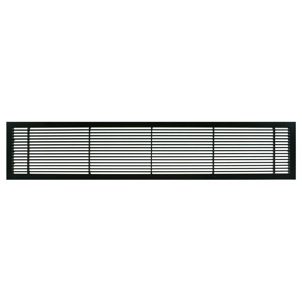 Architectural Grille AG10 Series 6 in. x 24 in. Solid Aluminum Fixed Bar SupplyReturn Air Vent Grille Black-Matte 100062404