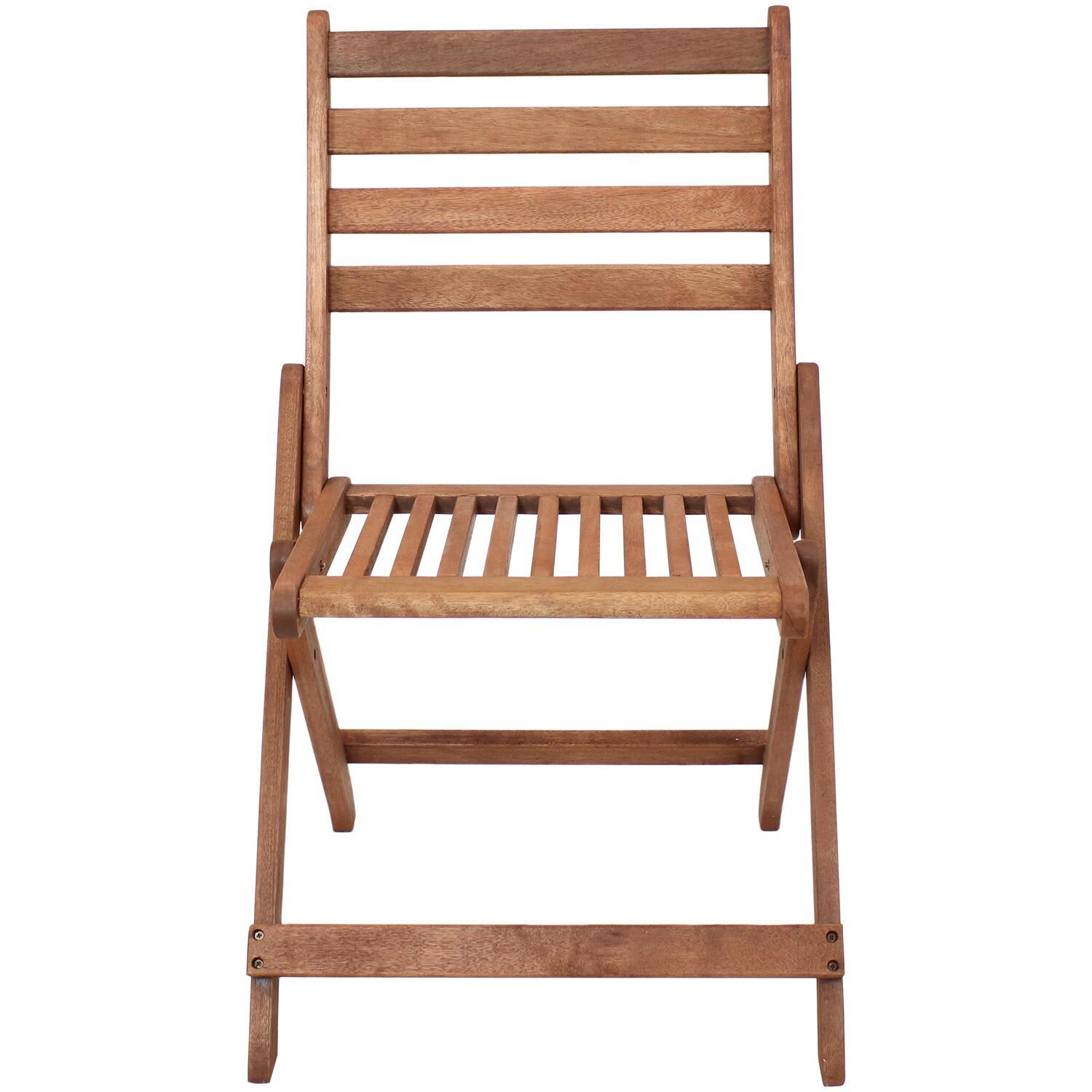 Ultimate Patio Meranti Wood Outdoor Folding Bistro Chair