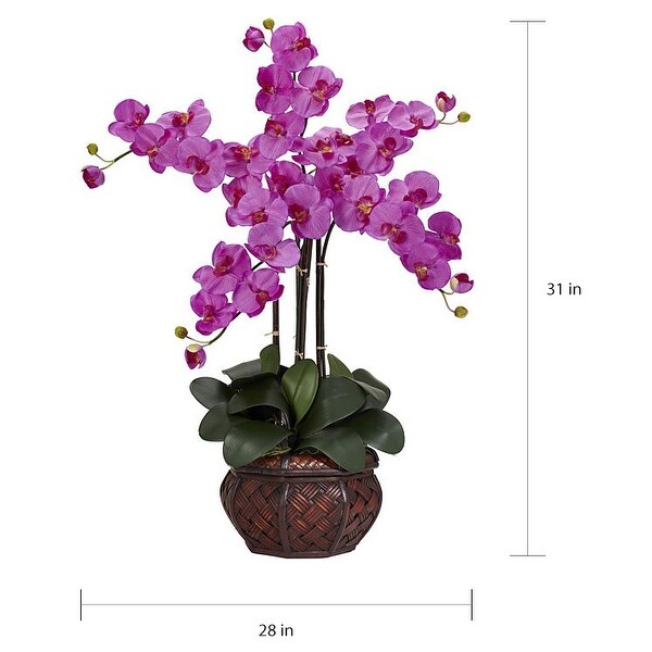 Phalaenopsis with Decorative Vase Polyester Flower Arrangement