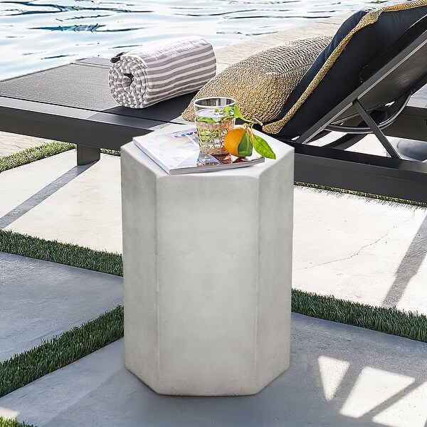 COSIEST MgO Outdoor Hexagonal End Table